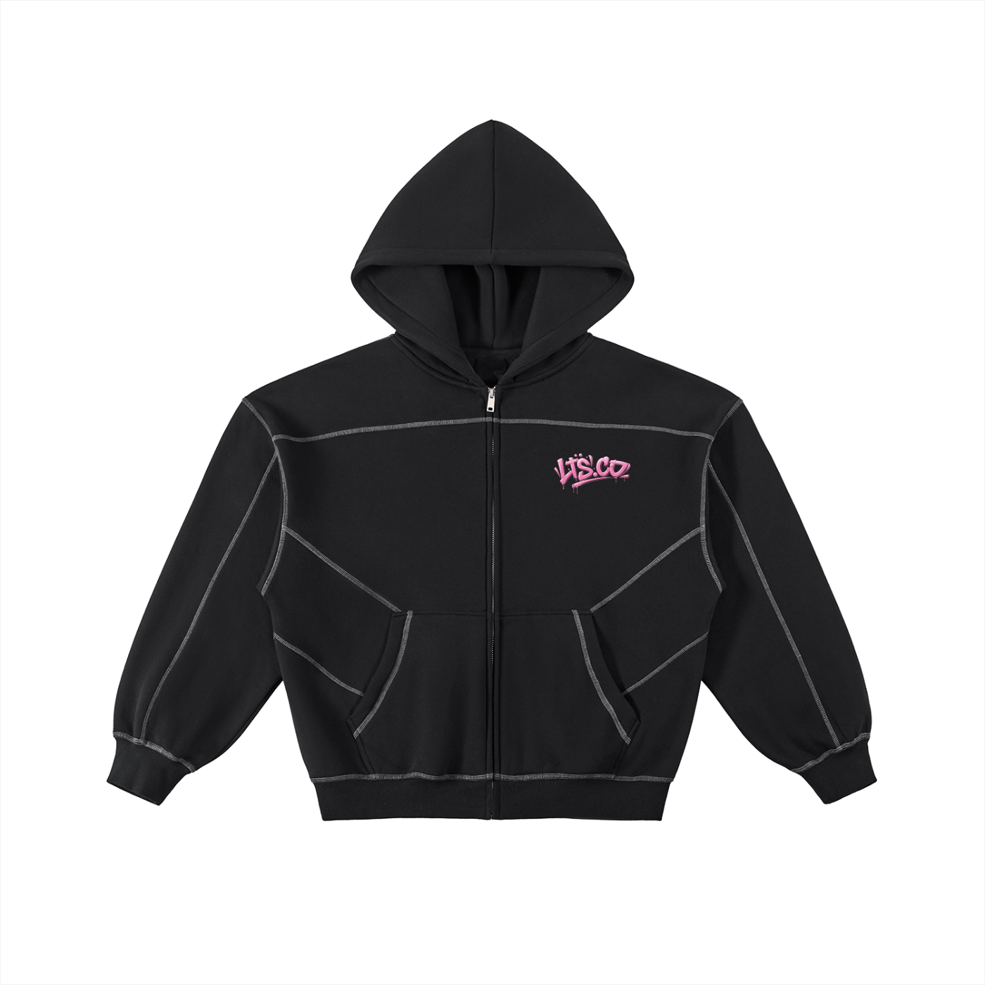 LANDTOSEA graffiti Stitched hoodie