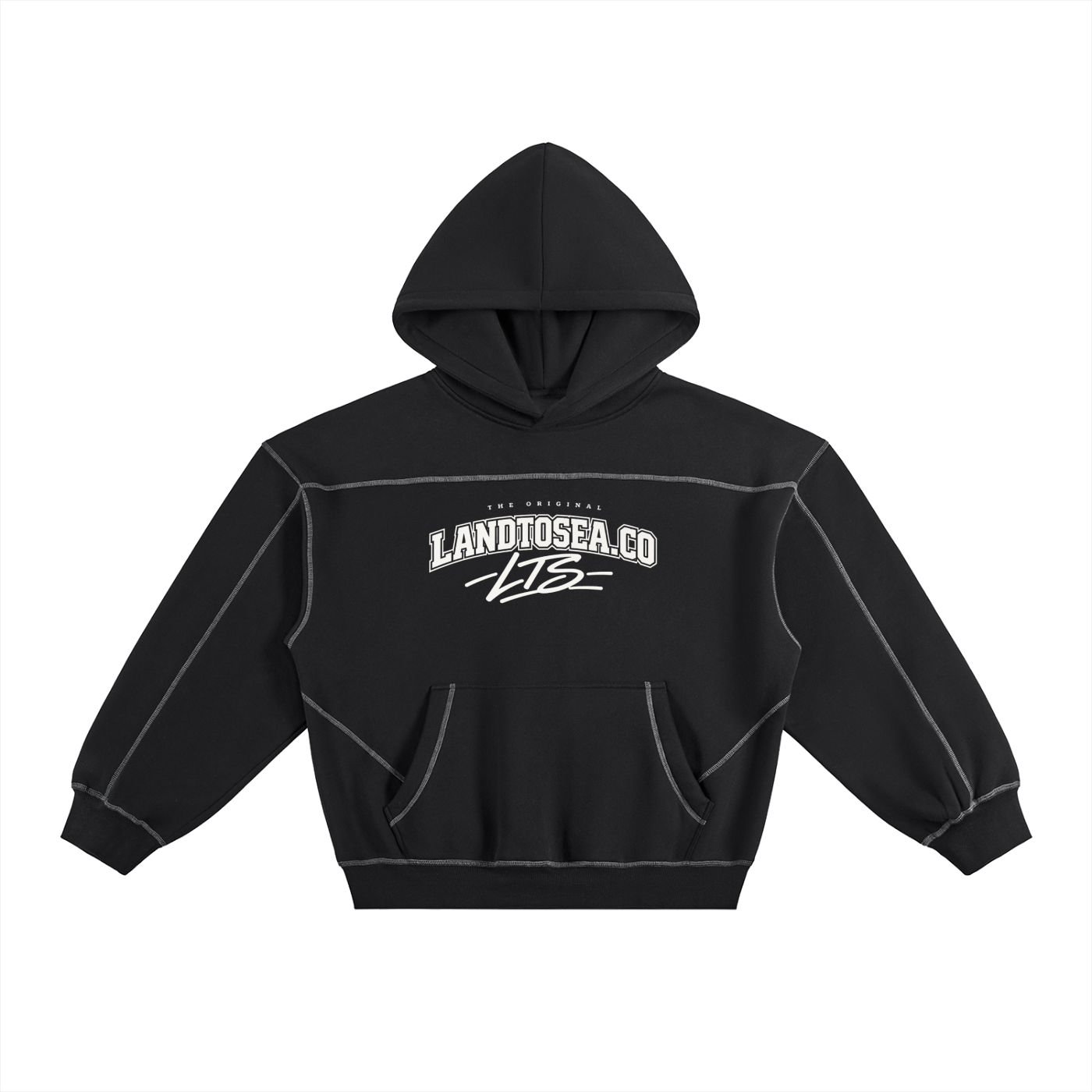 LANDTOSEA zipless stiched hoodie