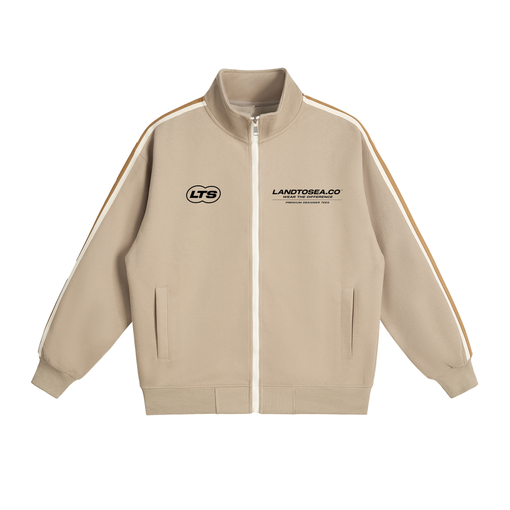DESIGNER zip up crew white logo