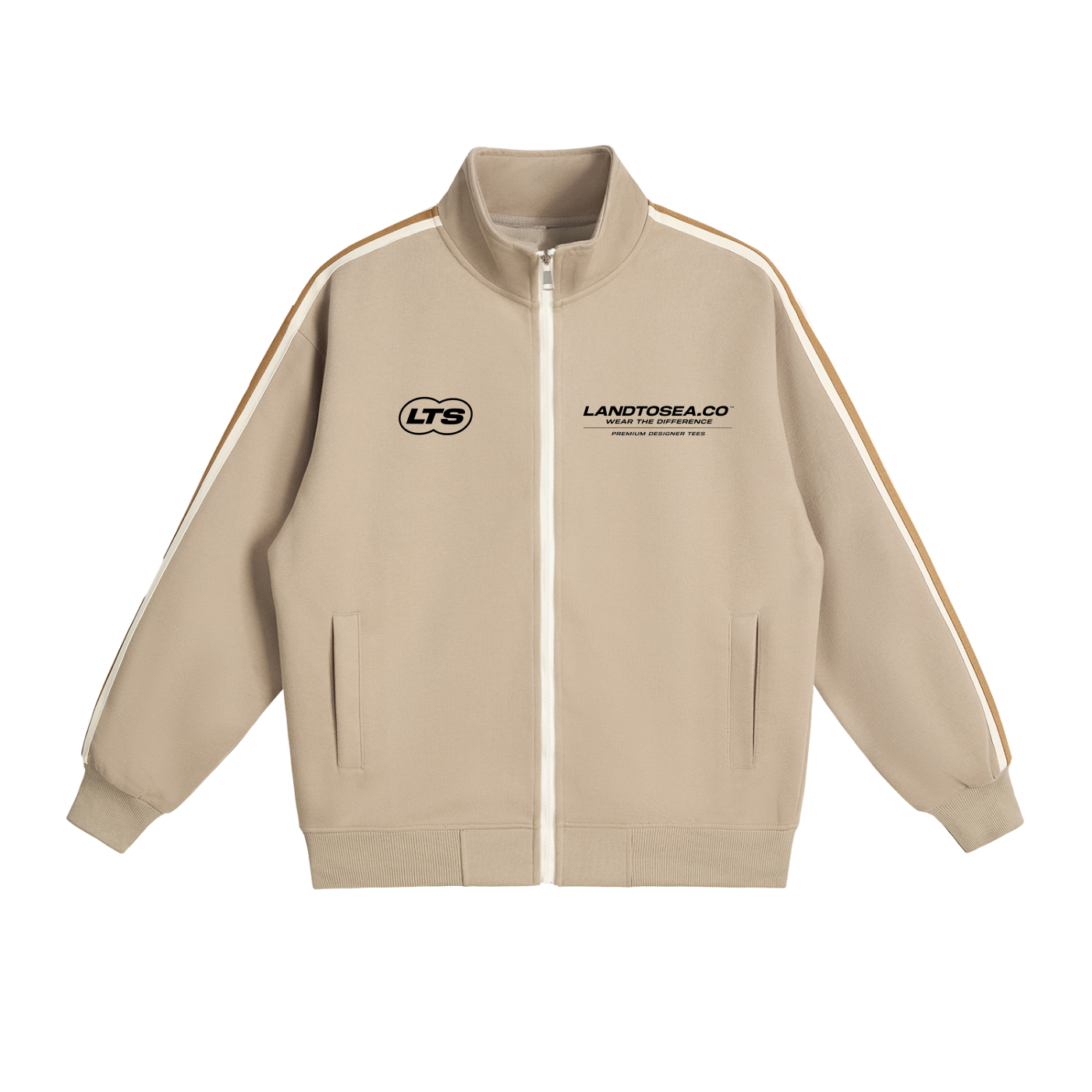 DESIGNER zip up crew white logo