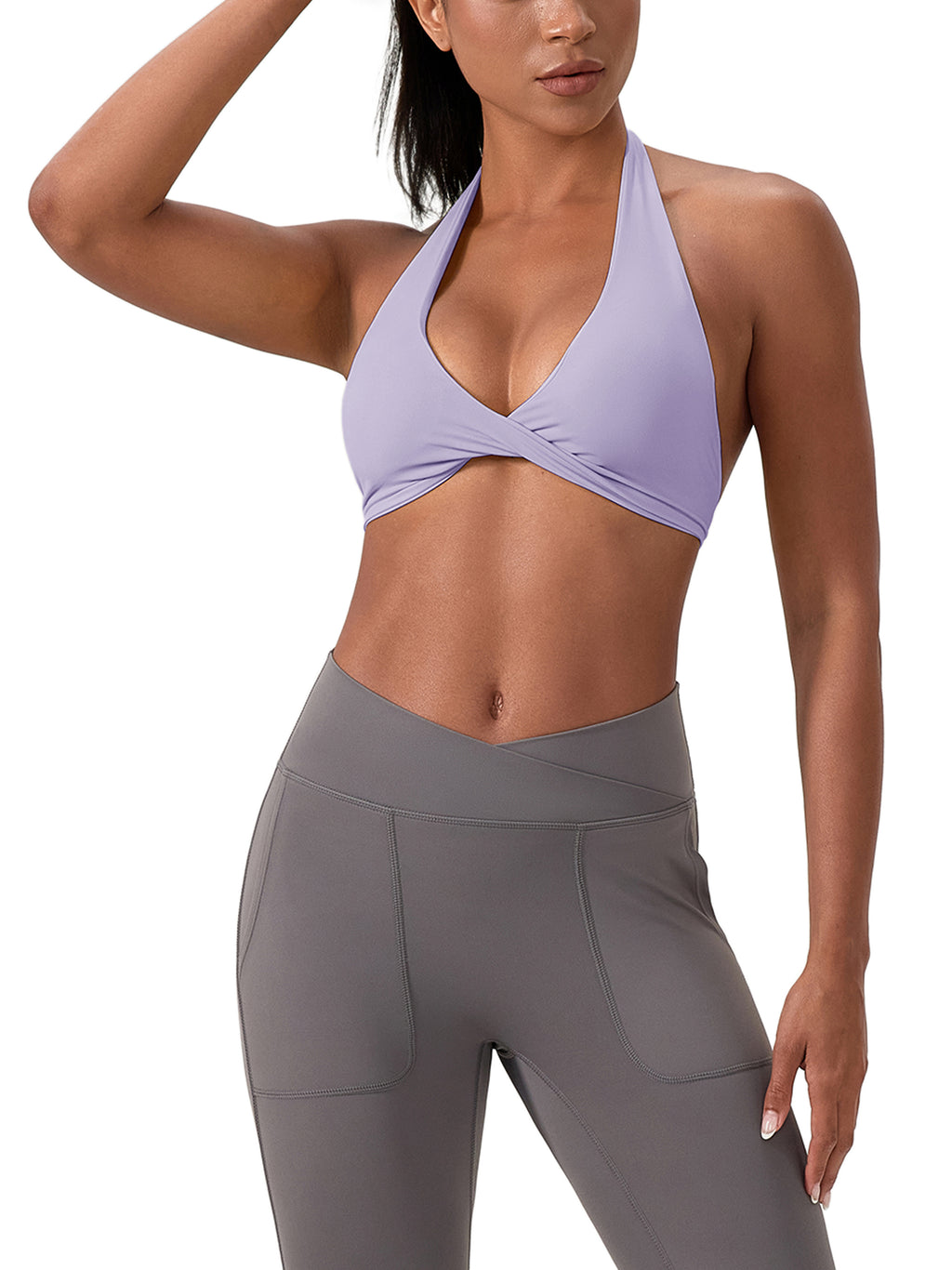 LTS Women's Pleated Halter gym/Sports Bra